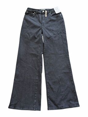 Madewell The Curvy Wide Leg Jeans Super Stretch Denim Black Frost Size 28 NEW